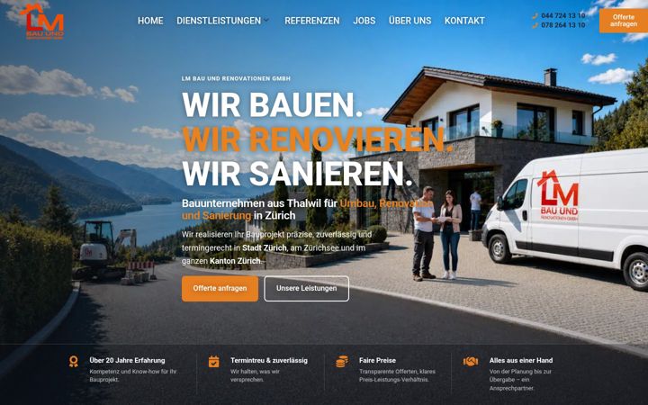 Screenshot of lm-bau-renovationen.ch