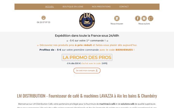 Screenshot of lm-distributioncafe.fr