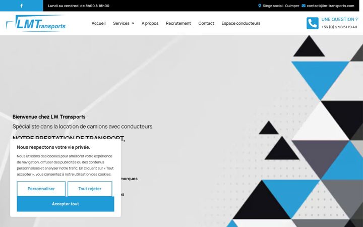 Screenshot of lm-transports.com