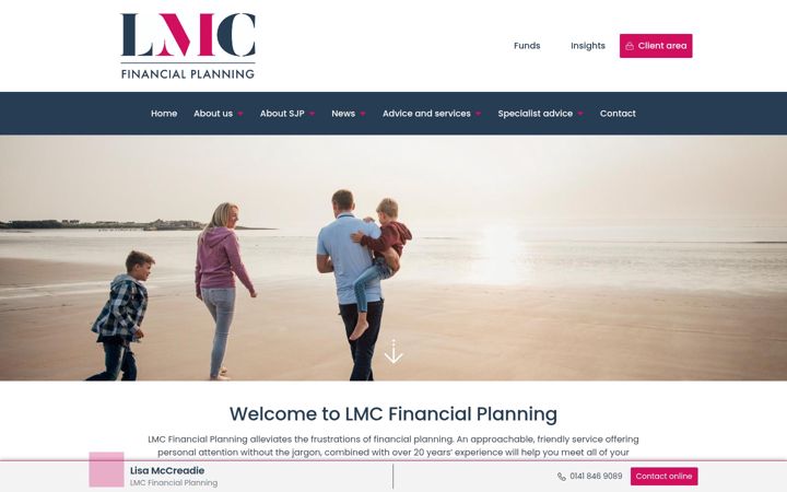 Screenshot of lmcfinancialplanning.co.uk