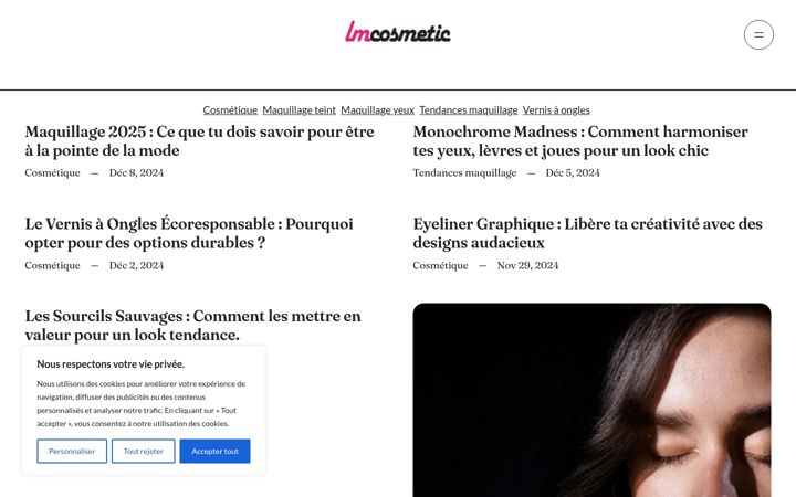 Screenshot of lmcosmetic.fr