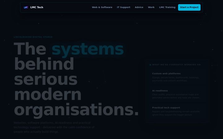 Screenshot of lmctech.co.uk