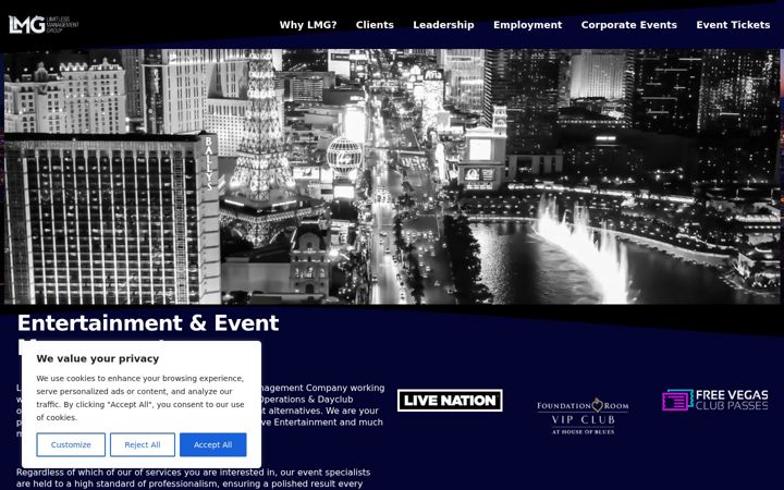 Screenshot of lmgvegas.com