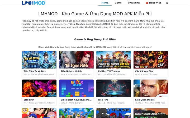 Screenshot of lmhmod.me