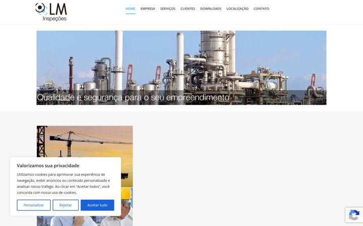 Screenshot of lminspecoes.com.br