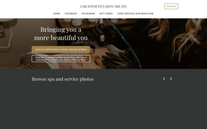 Screenshot of lmkesthetics.com