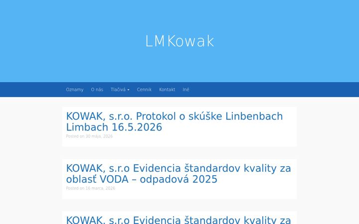 Screenshot von lmkowak.sk