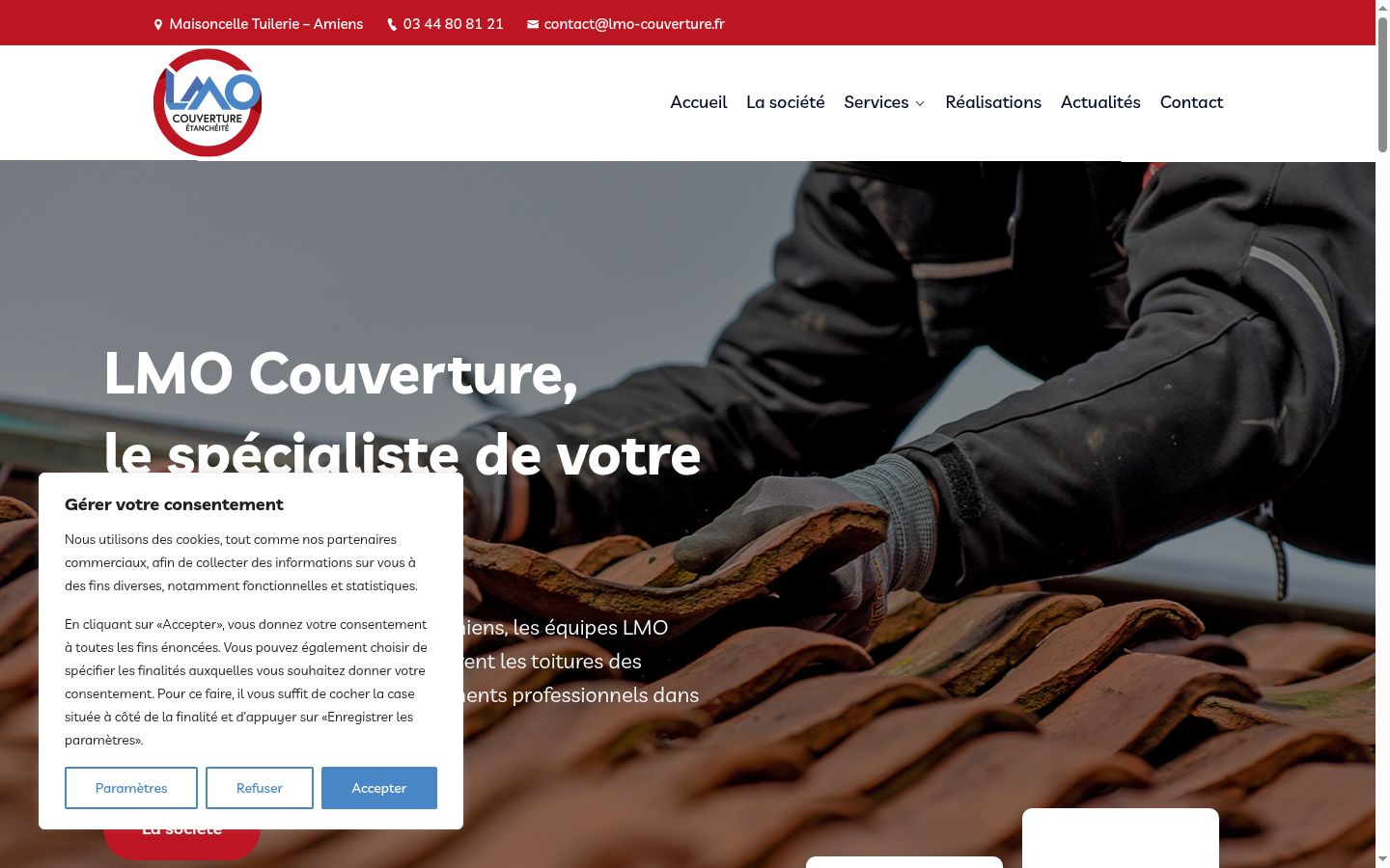 Screenshot del banner di consenso mostrato prima di qualsiasi interazione