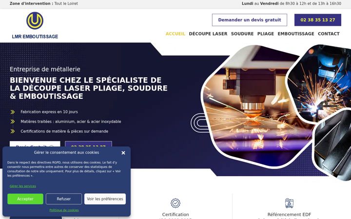 Screenshot of lmr-emboutissage.com