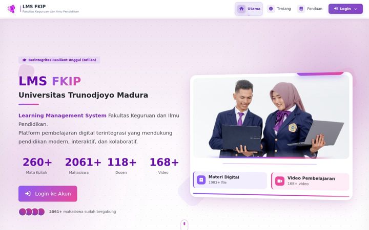 Screenshot von lms-fkip-trunodjoyo.id