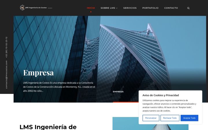 Screenshot of lmscostos.com