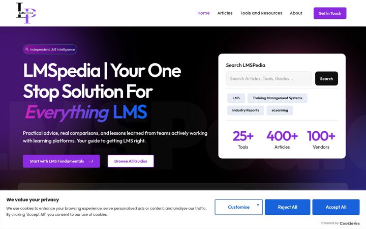 Screenshot of lmspedia.org