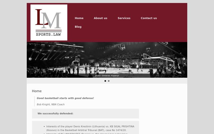 Screenshot of lmsportslaw.com