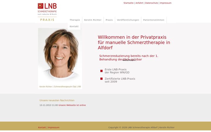 Screenshot of lnb-schmerztherapie-alfdorf.de