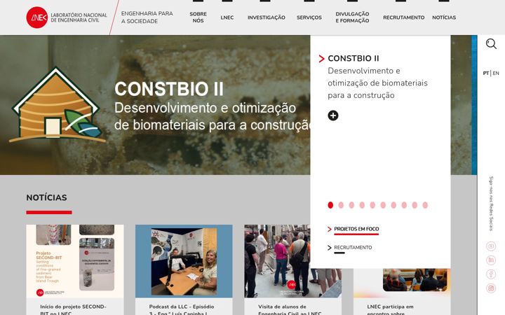 Screenshot of lnec.pt
