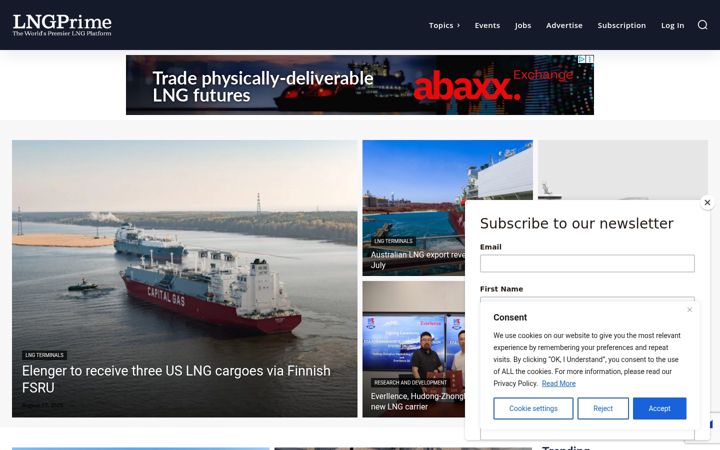Screenshot of lngprime.com
