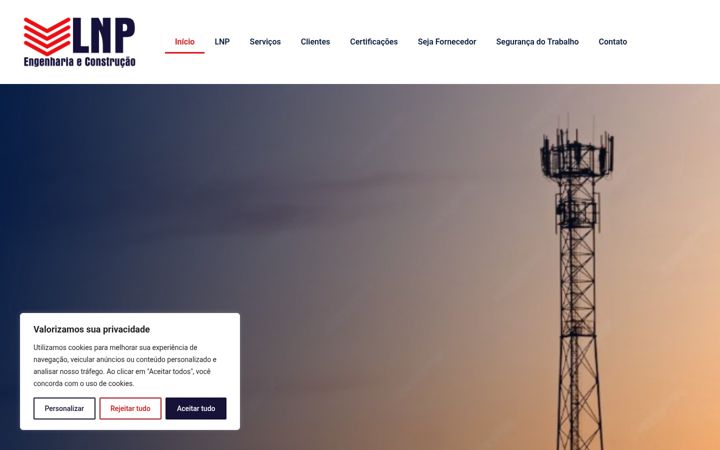 Screenshot of lnpconstrucoes.com.br