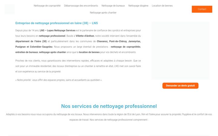 Screenshot of lns-service-nettoyage.fr