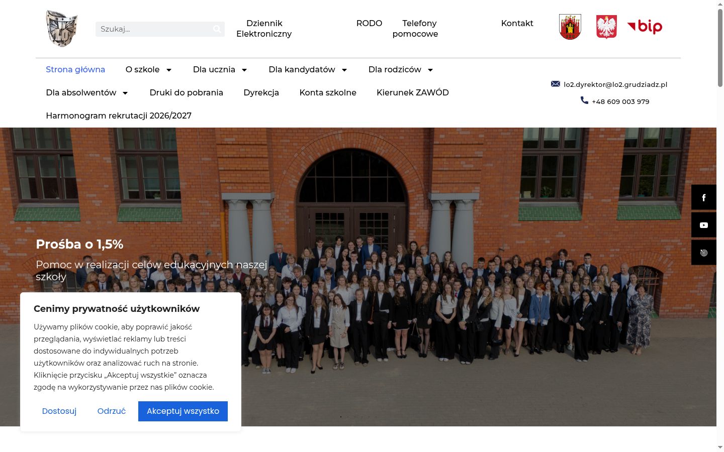 Zrzut ekranu banera zgody wyświetlanego przed jakąkolwiek interakcją