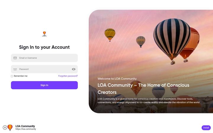 Screenshot of loa.community