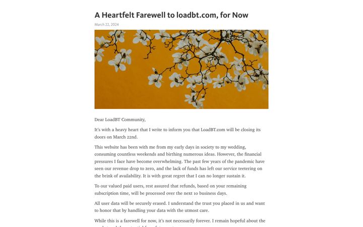 Screenshot of loadbt.com