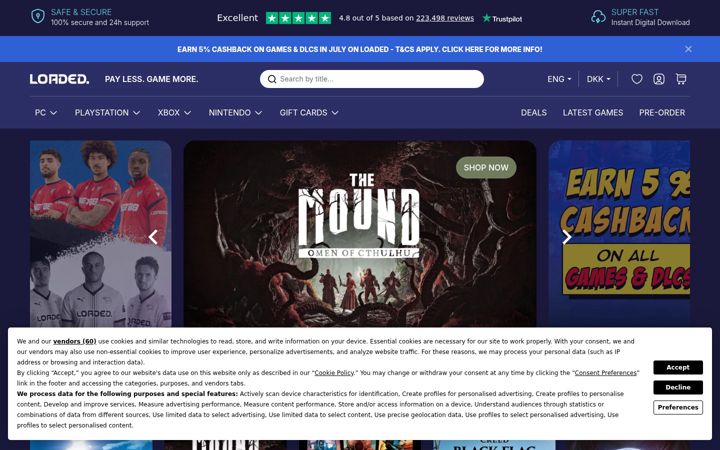 Screenshot di loaded.com