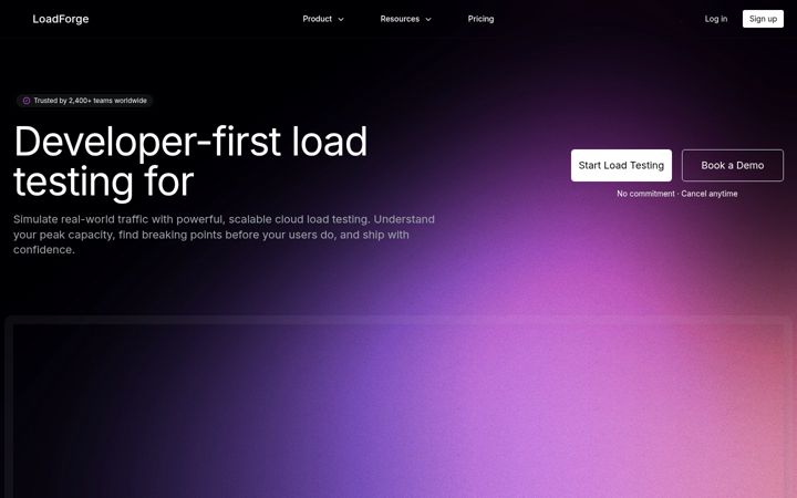 Screenshot of loadforge.com