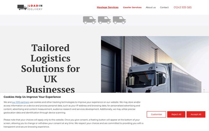 Screenshot of loadindelivery.co.uk