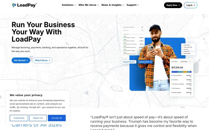 Screenshot of loadpay.com
