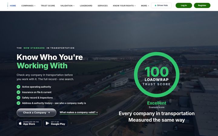 Screenshot of loadwrap.com