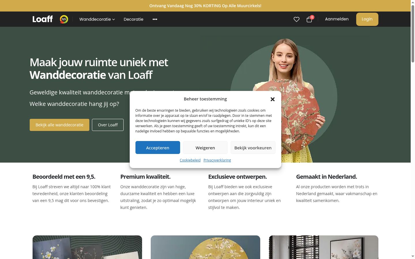 Sutikimo reklamjuostės, rodytos prieš bet kokią sąveiką, ekrano kopija
