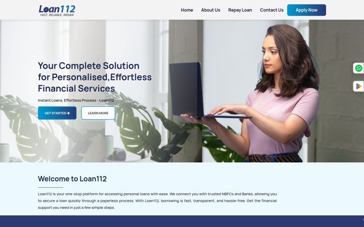 Screenshot of loan112.com