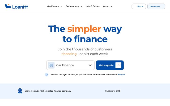 Skjermbilde av loanitt.ie