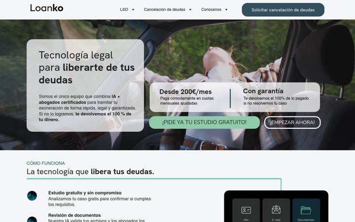Screenshot of loanko.com