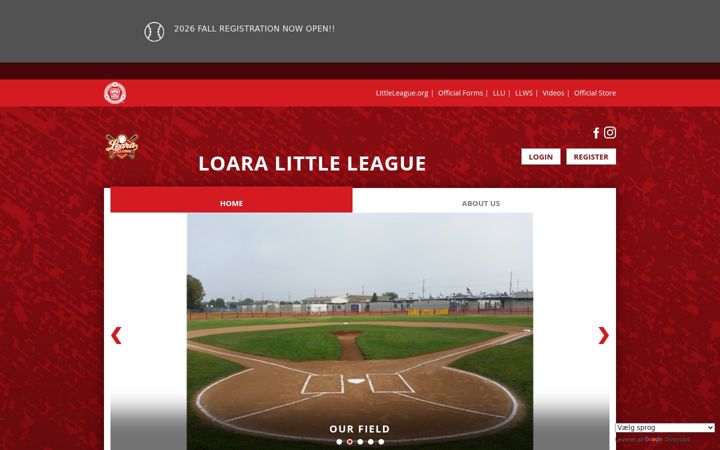 Screenshot of loaralittleleague.org