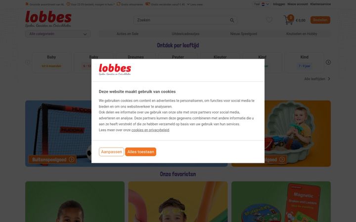 Screenshot of lobbes.nl