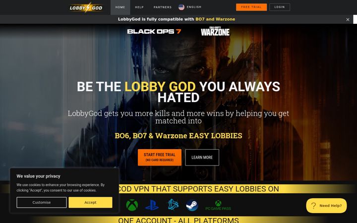 Screenshot of lobbygod.com