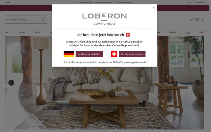 Screenshot of loberon.ch