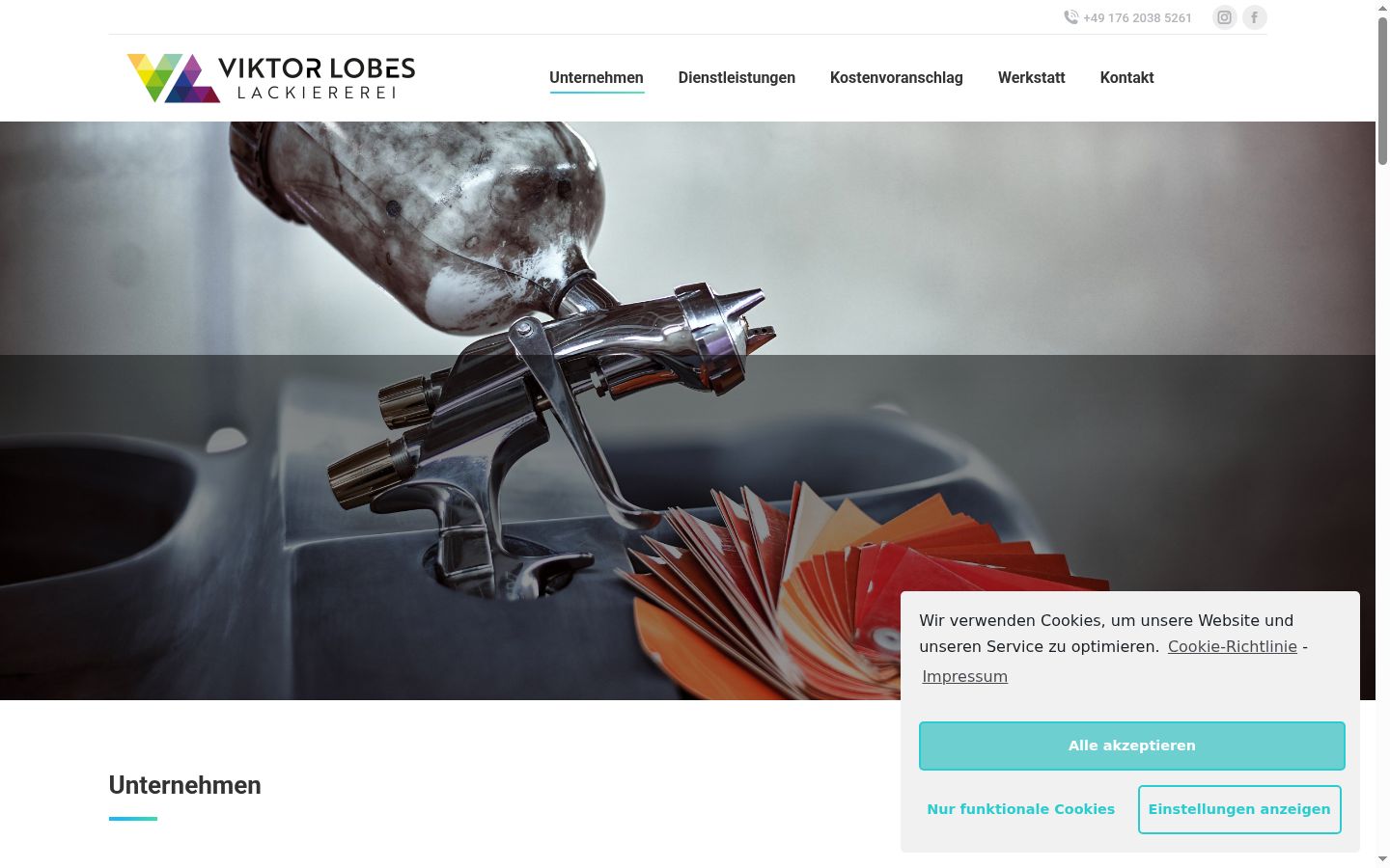 Screenshot des Einwilligungsbanners vor jeglicher Interaktion