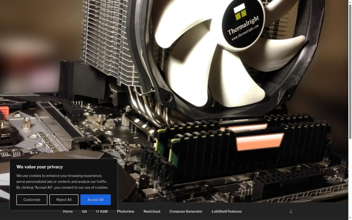 Screenshot del banner di consenso mostrato prima di qualsiasi interazione