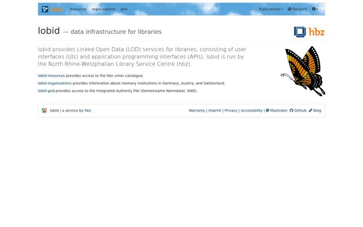 Screenshot of lobid.org