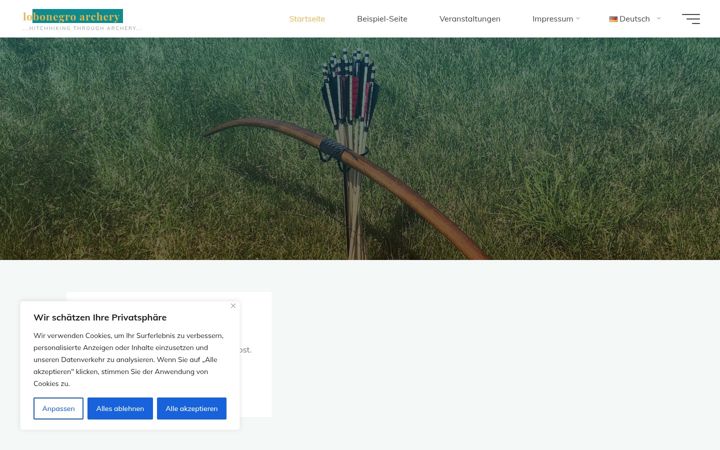 Screenshot of lobonegro-archery.de