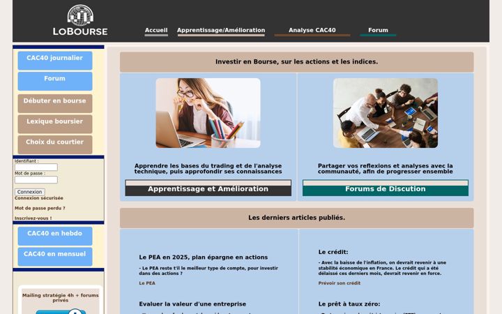 Screenshot of lobourse.com