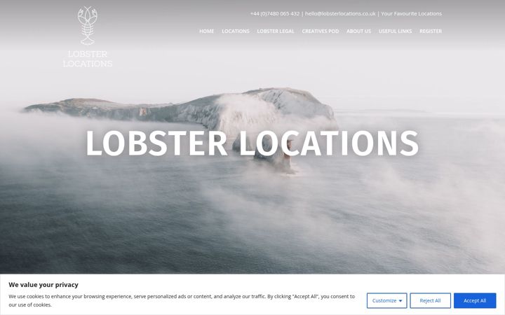 Screenshot of lobsterlocations.co.uk