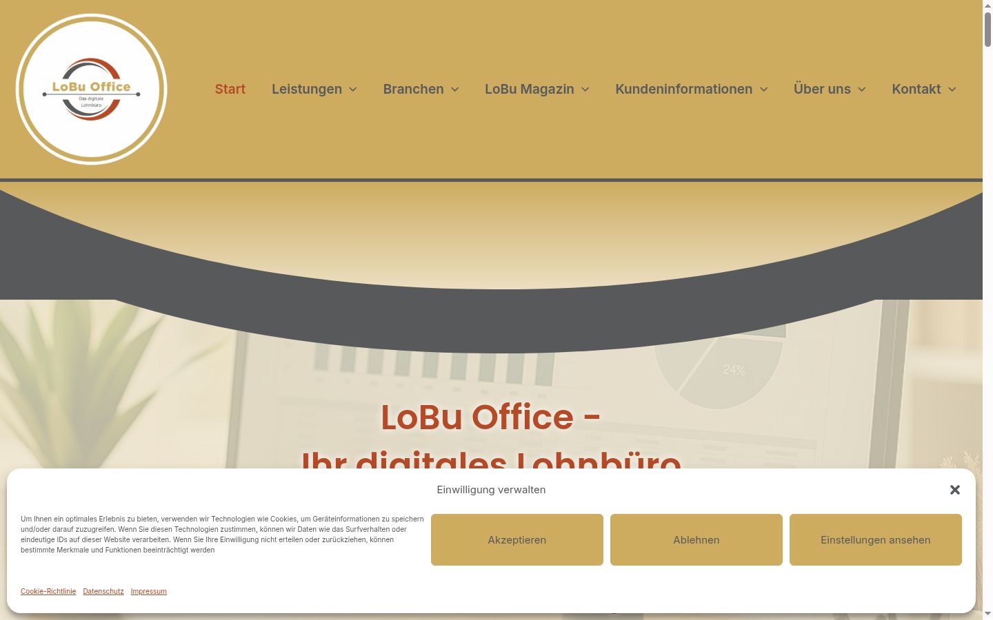 Screenshot of the consent banner shown before any interaction
