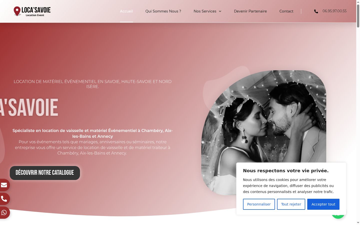 Captura de ecrã do banner de consentimento apresentado antes de qualquer interação