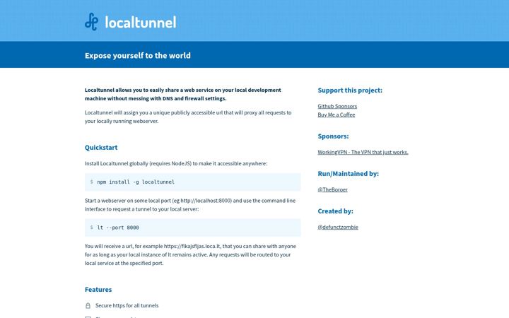 Screenshot of loca.lt