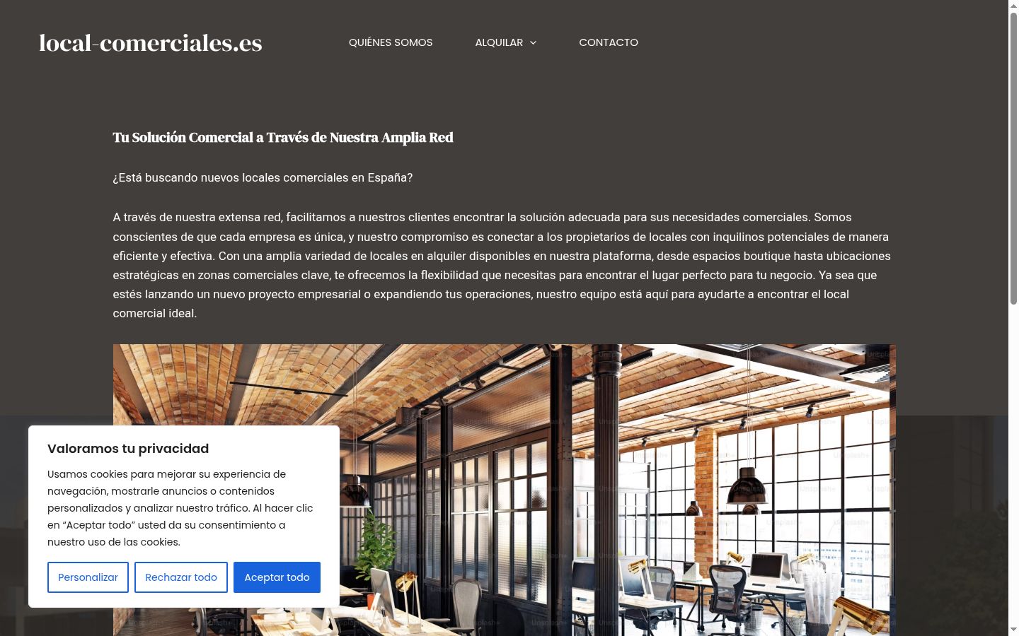 Screenshot of the consent banner shown before any interaction
