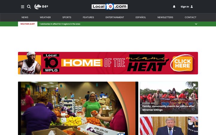 Kuvakaappaus sivustosta local10.com