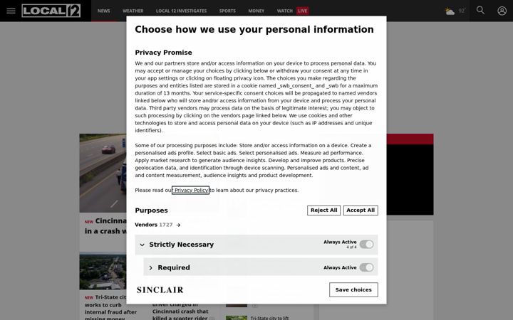 Screenshot von local12.com